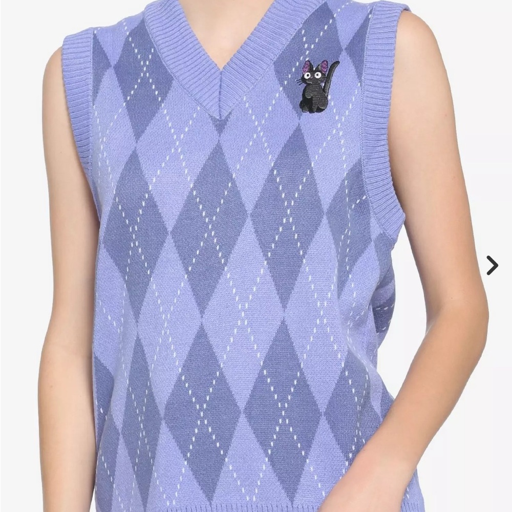 Purple Argyle V-Neck Sweater Vest